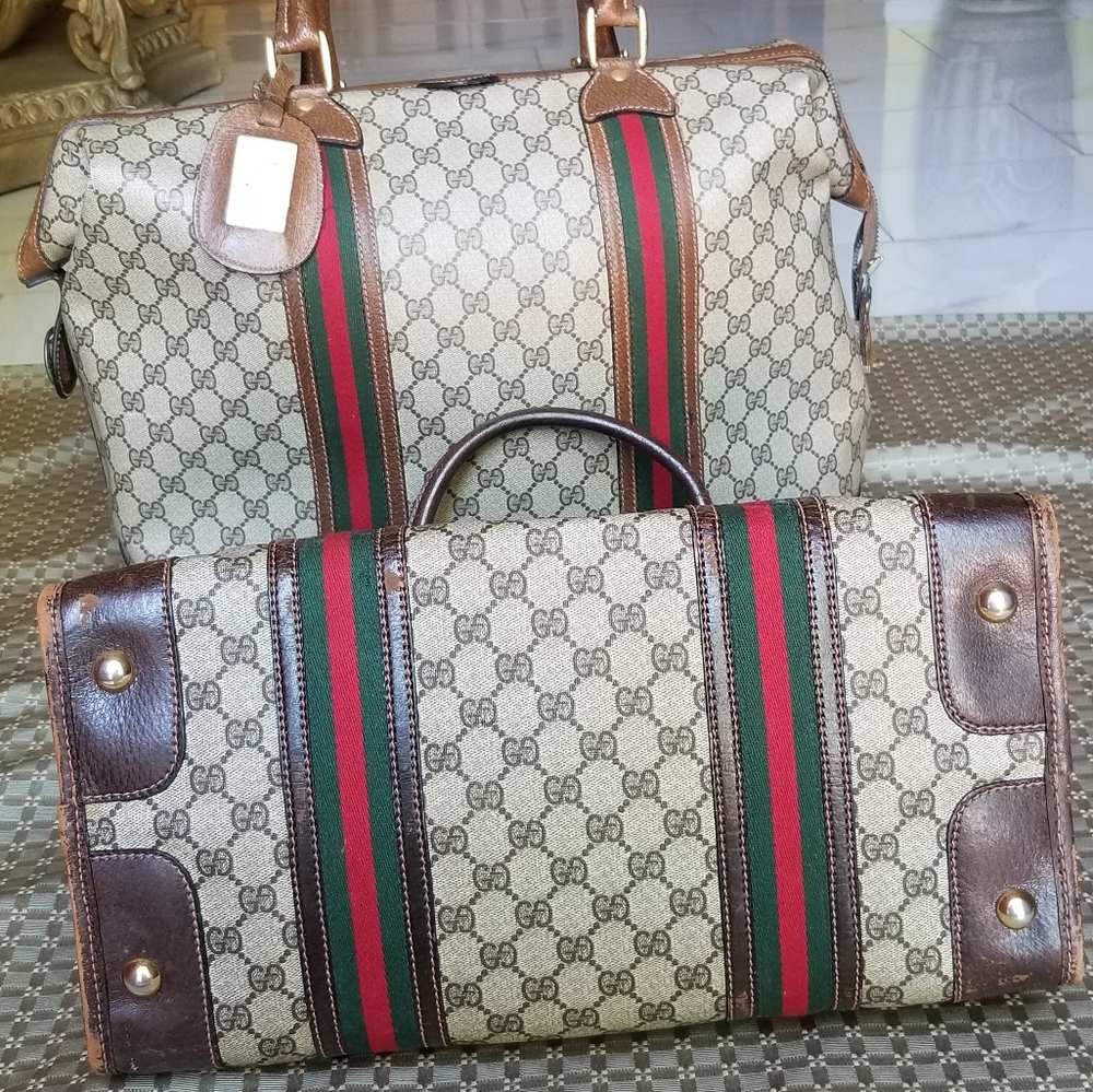 Vintage  Gucci Boston Carryall weekender mini luggage handbag - Picture 13 of 16